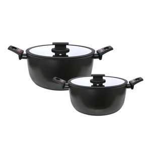 Bateria Coccion Cacerola Antiadherente ITALIA Induccion 3,5 mm Fortezza