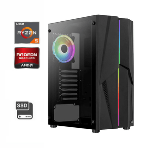 PC ARMADA GAMER AMD RYZEN 5 5600GT 8GB SSD 480GB RGB TECLADO MOUSE PAD AURICULAR C/MIC