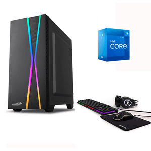 PC ARMADA GAMER INTEL i7 12700 16GB SSD 960GB RGB 700W TECLADO/MOUSE/PAD/AURICULARES C/MIC