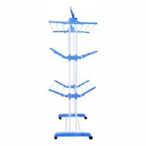 Tender De Ropa Vertical Plegable 3 Niveles Con Ruedas