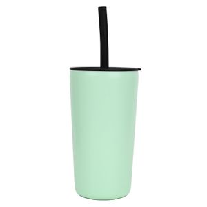 Vaso hermético 530 ml con bombilla verde Just Home Collection
