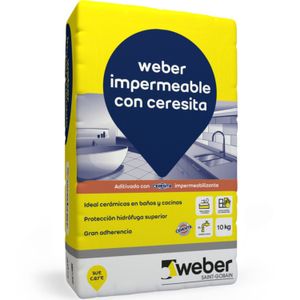 Pegamento para cerámica impermeable con ceresita interior 10 kg Weber