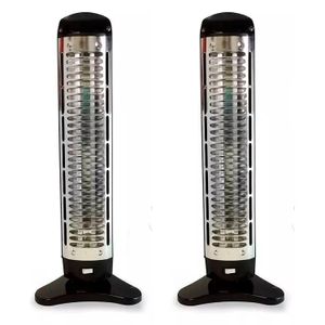 Combo X2 Estufas De Cuarzo Magiclick C1000 2 Velas Color Negro 1200 Watts Con Anticaida