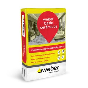Pegamento para cerámica Basic interior impermeable 25 kg Weber