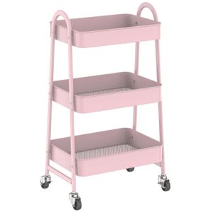 Carro multiuso con ruedas 3 estantes Just Home Collection