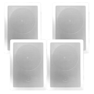 Parlantes Bafles Pared Techo Funcional Rectangular Blanco X4