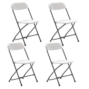 Silla Plegable X 4 unid Plástico Patas Acero Hogar Eventos