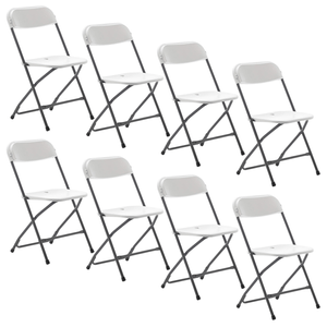 Silla Plegable X 8 unid Plástico Patas Acero Hogar Eventos