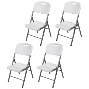 Silla x 4 Unid Plegable Estructura Metálica Eventos Jardín