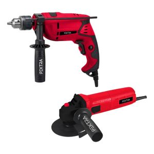 Combo Taladro Percutor 750w 13mm + Amoladora Angular Pektra