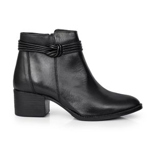 BOTA STANY NEGRA CUERO MUJER BOTINETA ZAPATO