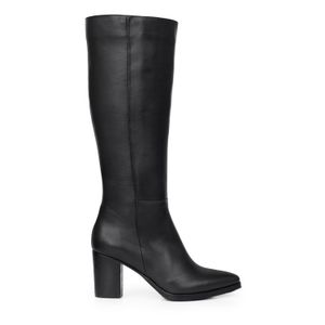 BOTA BRISTOL NEGRA CUERO BOTINETA ALTA MUJER