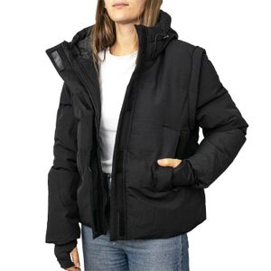 CAMPERA HARPER NEGRA ABRIGO NYLON CHALECO MUJER