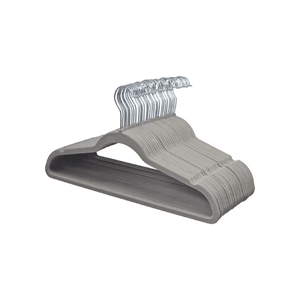 Perchas de Terciopelo Ultradelgadas Waggs Antideslizante Gris Pack 20U