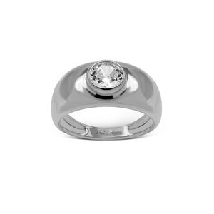 Anillo Carmín Plata 925 con Zirconia Blanca