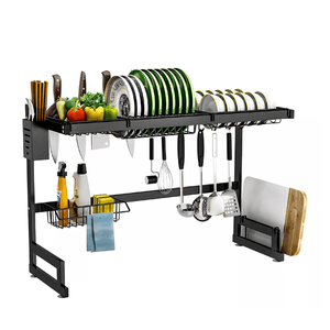 Escurridor Secaplatos Grande Acero Inoxidable Negro Waggs