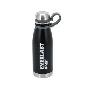 Botella De Agua Termica Deportiva Acero Inoxidable 650 ml Gym Everlast 18393 Negro