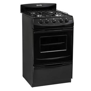 Cocina Escorial Candor Black Gas Envasado, ancho:51 cm, negra, Horno con visor