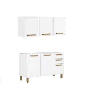 Combo De Cocina Bajo Mesada + Alacena 1.20 Bertolini Mod. Bella Blanco