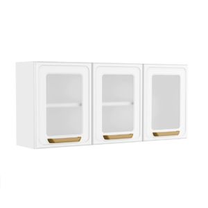 Alacena De Acero Bertolini Mod. Bella 1.20 Ptas Vidrio Blanco BAV-120