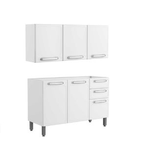 Combo De Cocina Bajo Mesada + Alacena Bertolini Mod. Evidence 1.20 Blanco