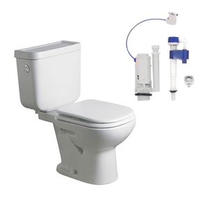 Kit inodoro largo Bari con depósito y accesorios blanco Ferrum