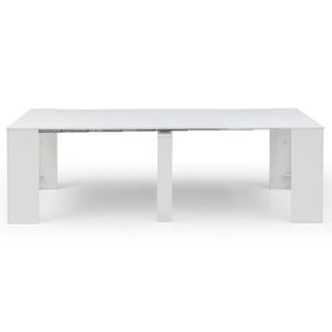 Mesa de comedor rectangular extensible blanco Just Home Collection