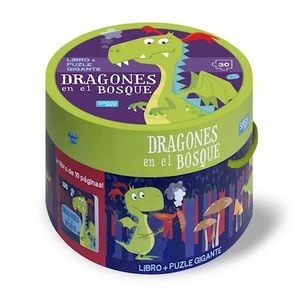 DRAGONES EN EL BOSQUE LIBRO + PUZLE GIGANTE 30 PIEZAS - Anonimo