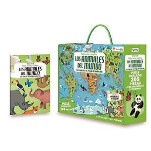 ANIMALES DEL MUNDO, LOS LIBRO Y PUZLE OVALADO 205 PIEZAS - Anonimo
