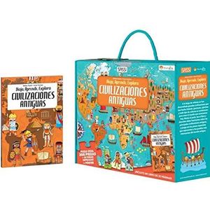 CIVILIZACIONES ANTIGUAS LIBRO Y PUZLE OVAL 200 PIEZAS - Sassi, Editore