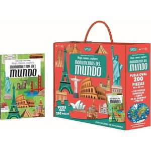 MONUMENTOS DEL MUNDO LIBRO + PUZLE OVAL 200 PIEZAS - Gaule, M.