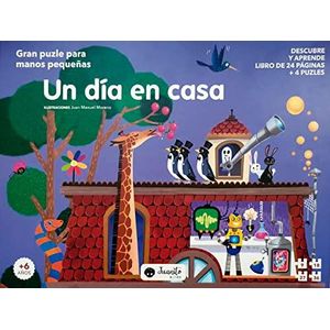 UN DIA EN CASA DESCUBRE Y APRENDE LIBRO + 4 ROMPECABEZAS - Anonimo