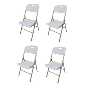 Set X4 Silla Plástica Plegable Camping Blow Molding Exterior Combo Alta Calidad