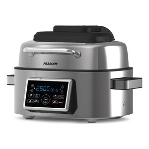 FREIDORA DE AIRE PEABODY PE-AFG01IX DIGITAL 6L 1600W CON GRILL ACERO Y NEGRA