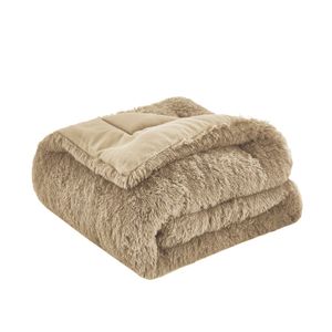 Acolchado Nordico Pelo Largo y Flannel Queen con Fundas Premium