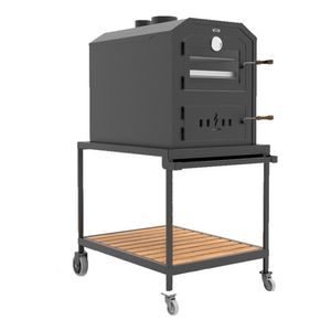 Horno Ñuke 60cm A Leña Con Carro 2 Parrillas Y Bandeja Acero