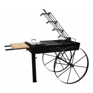 Parrilla Fogonero Troya Modelo Apolo Con Ruedas