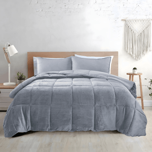 Acolchado Kavanagh King Soft Gris + 2 Fundas