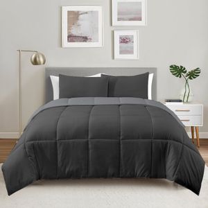 Acolchado Simil Plumon King Kavanagh Gris/Negro