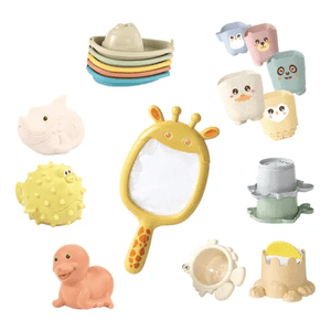 Set De Baño Bebe Animales Formas Y Barcos 22 Piezas Color Pastel ZY1650512