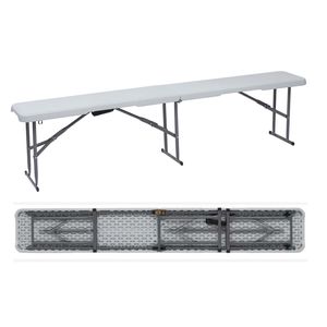 Banco Plegable Plástico Camping Hogar 180 Cm 250 Kg Reforzado
