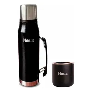 Kit De Mate Y Termo Holz Porteño Color Negro