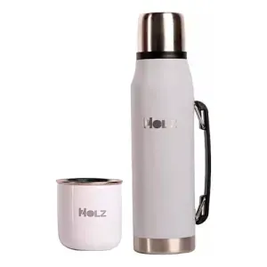 Kit De Mate Y Termo Holz Porteño Color Blanco