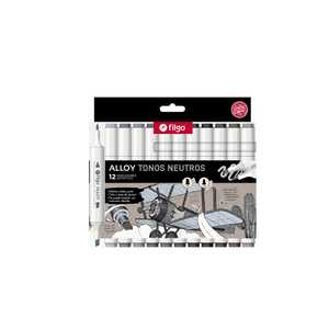 Marcadores artísticos Filgo Alloy x12 tonos Neutros