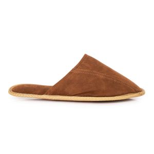 PANTUFLA ADAM CHOCOLATE OJOTA HOMBRE CUERO CLASICO