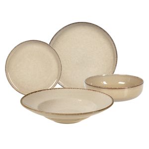 Set 16 piezas Plato playo pasta postre bowl Porcelana Envejecida