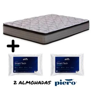 Colchon Piero Nova 1 1/2 Plaza De Espuma 190x100 + Almohadas Piero Smart Tech