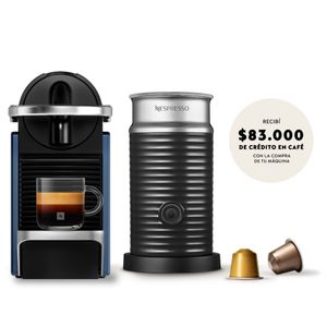 Cafetera Nespresso Pixie Azul Curva + Aeroccino A3C40-AR-RE