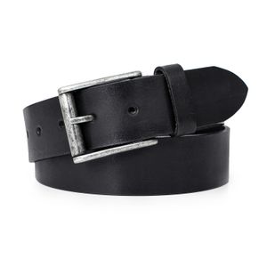 CINTURON MALUA NEGRO CINTO CUERO HOMBRE CASUAL