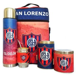 Juego de Mate Completo San Lorenzo - Set Matero con Termo y Bolso